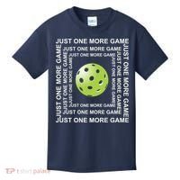 Just One More Game Square | Fun Pickleball Kids T-Shirt thumb 0