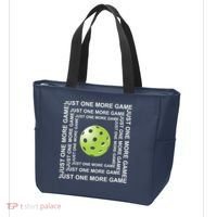 Just One More Game Square | Fun Pickleball Tote Bag thumb 3