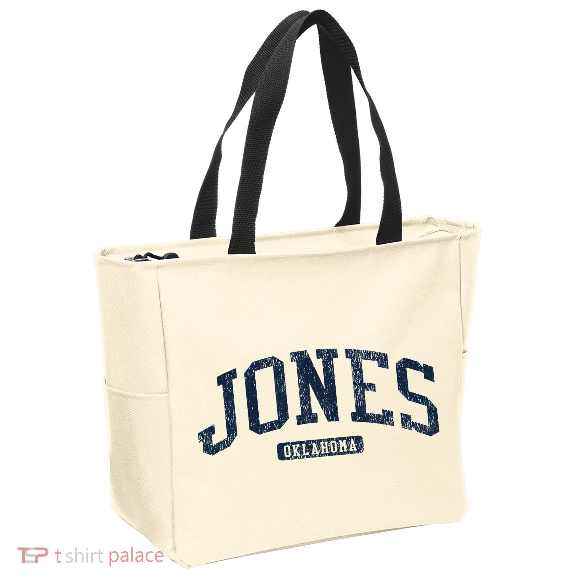 Jones Oklahoma Ok College Style Blue Tote Bag