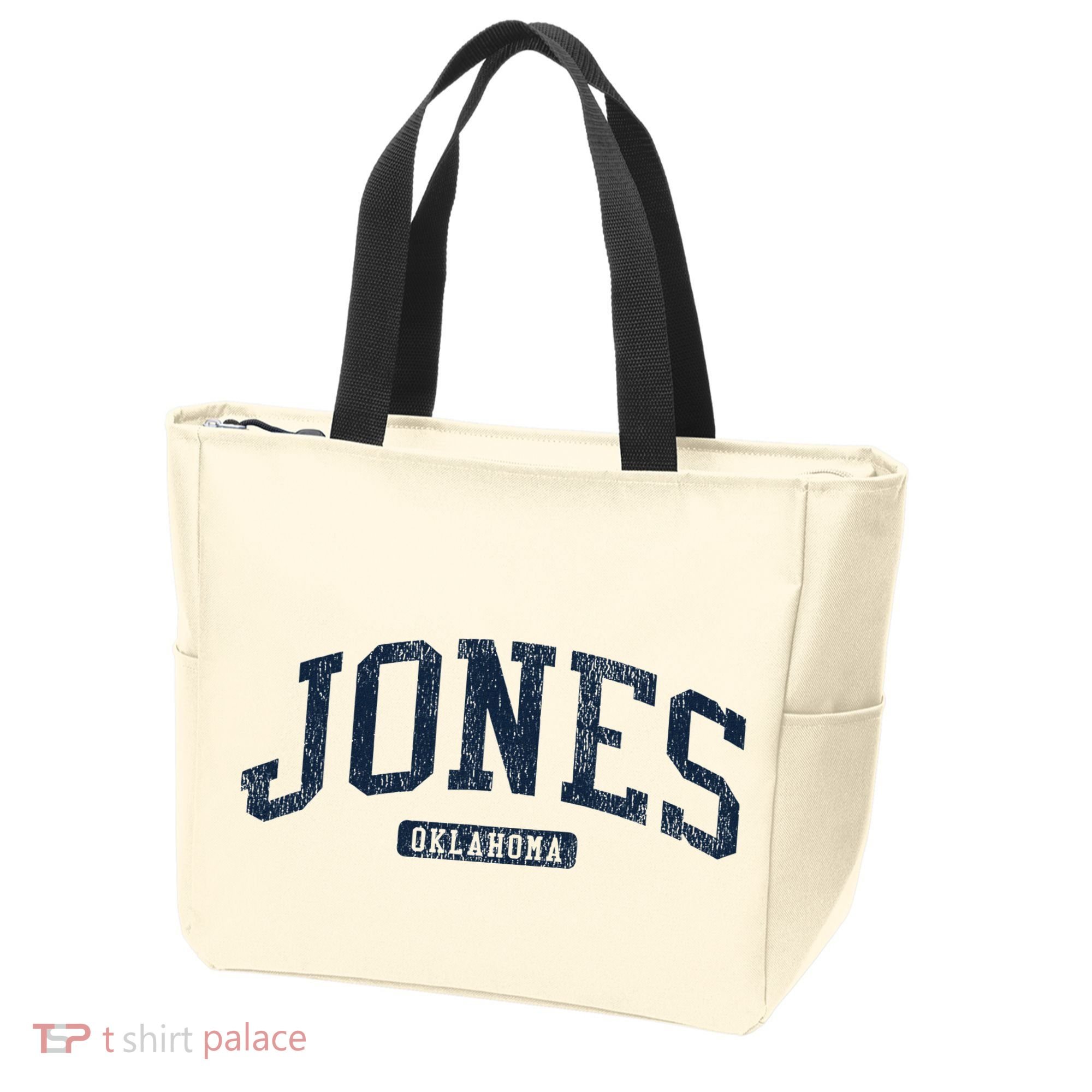 Jones Oklahoma Ok College Style Blue Tote Bag
