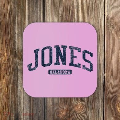 Jones Oklahoma Ok College Style Blue Coaster