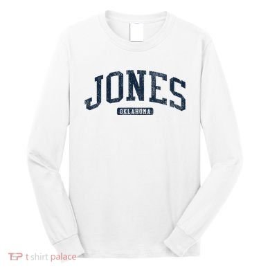 Jones Oklahoma Ok College Style Blue Long Sleeve Shirt