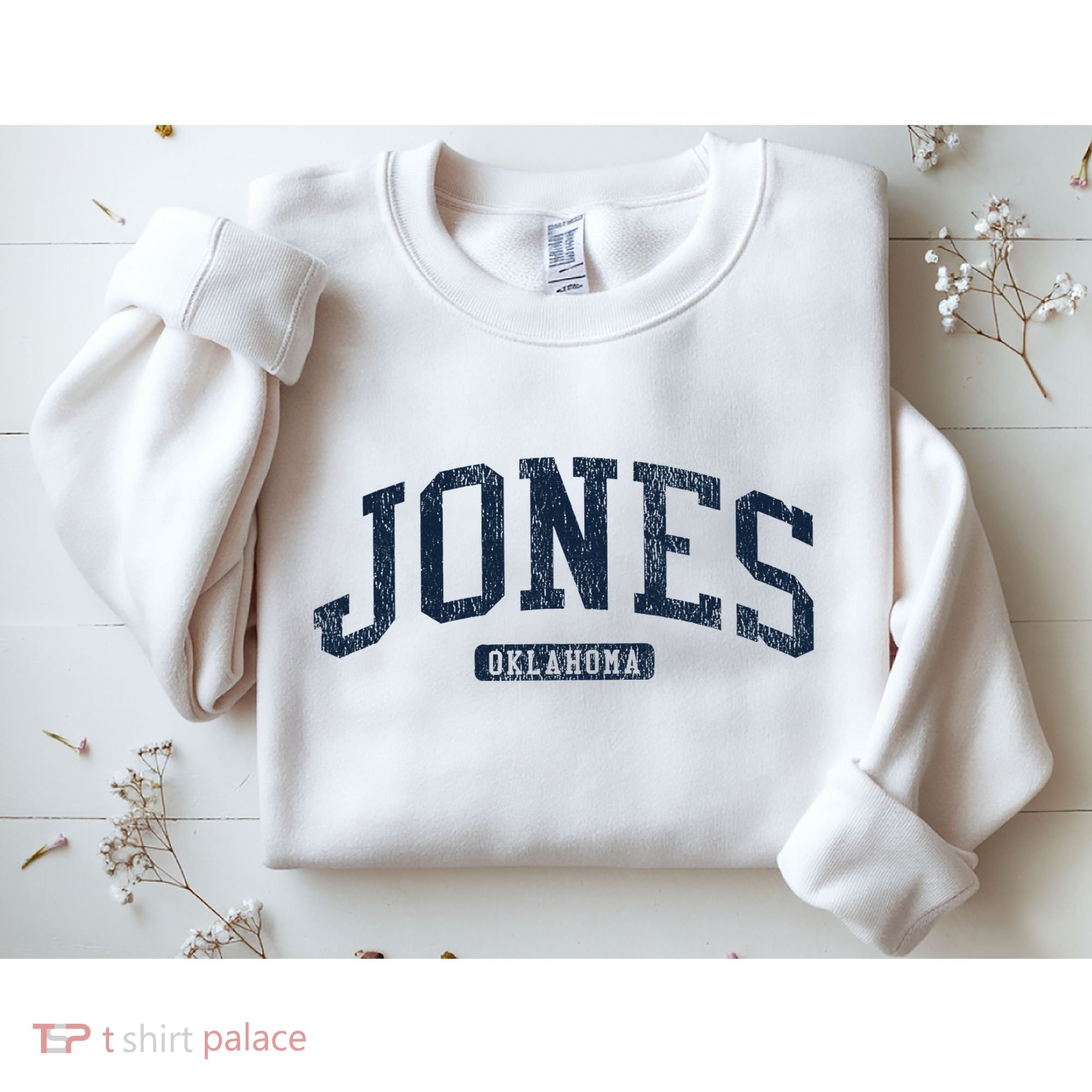 Jones Oklahoma Ok College Style Blue Sweatshirt