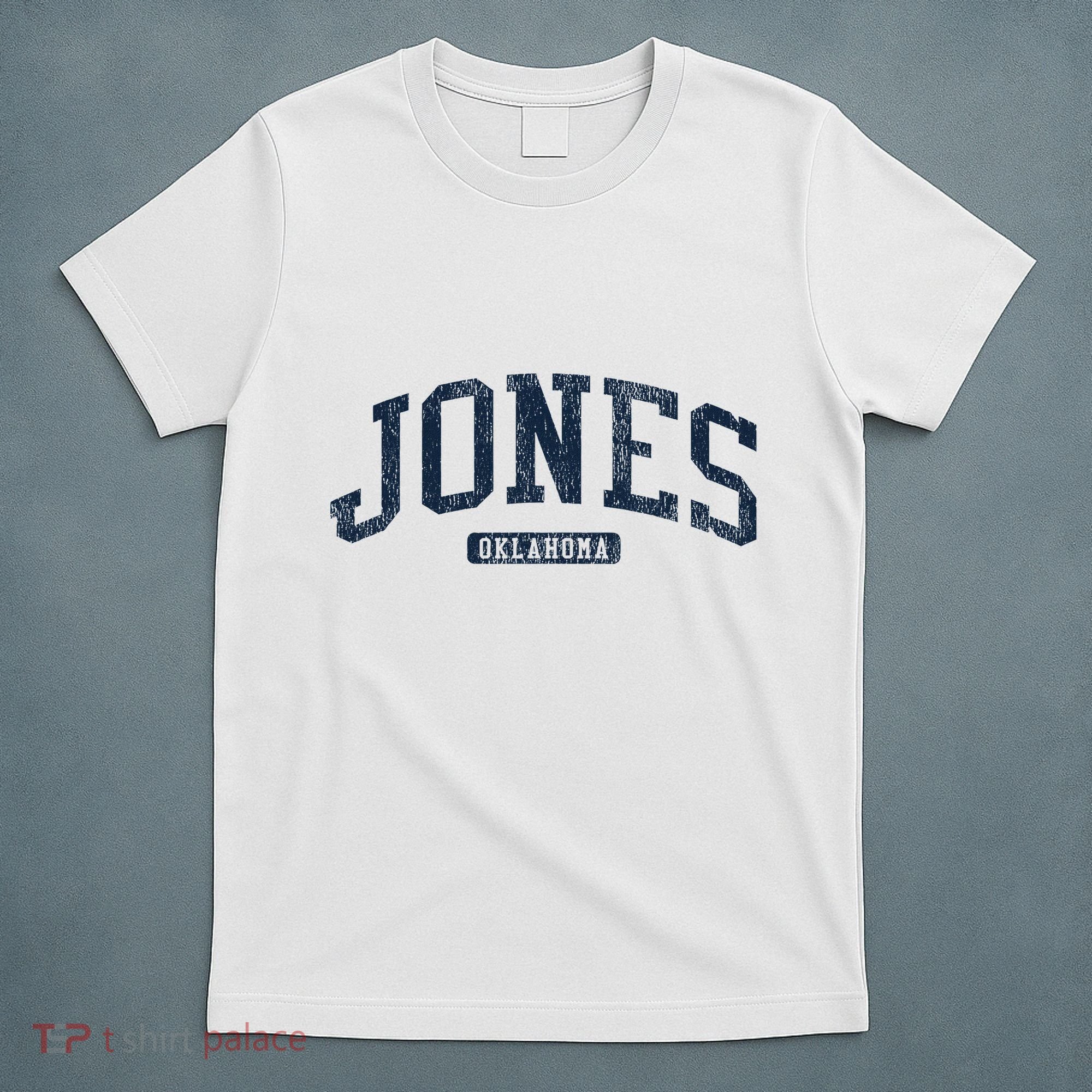 Jones Oklahoma Ok College Style Blue T-Shirt