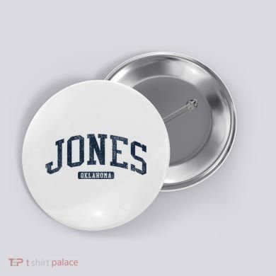 Jones Oklahoma Ok College Style Blue Button