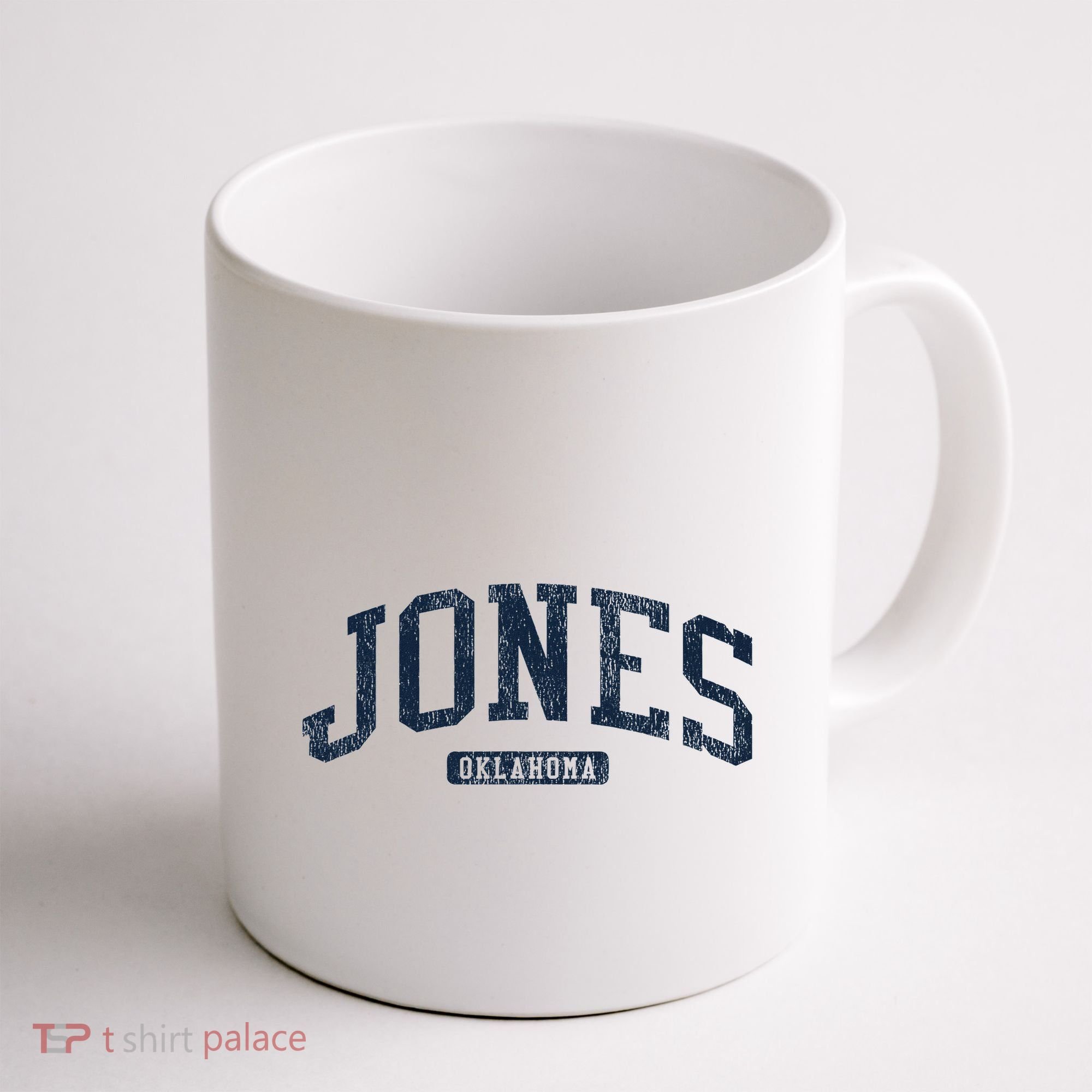 Jones Oklahoma Ok College Style Blue Coffee Mug
