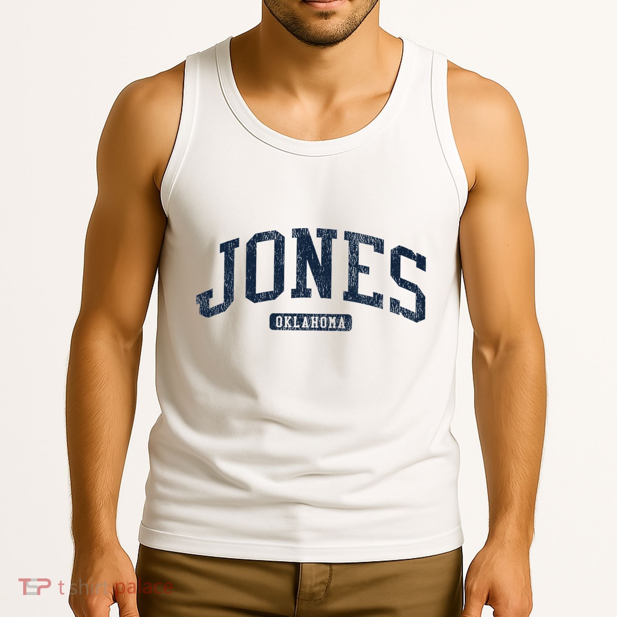 Jones Oklahoma Ok College Style Blue Tank Top