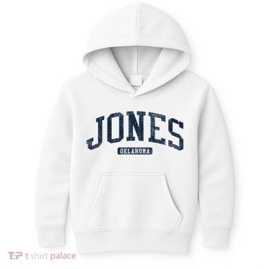 Jones Oklahoma Ok College Style Blue Kids Hoodie