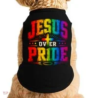 Jesus Over Pride Doggie Tank thumb 0