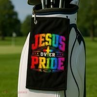 Jesus Over Pride Golf Towel thumb 2