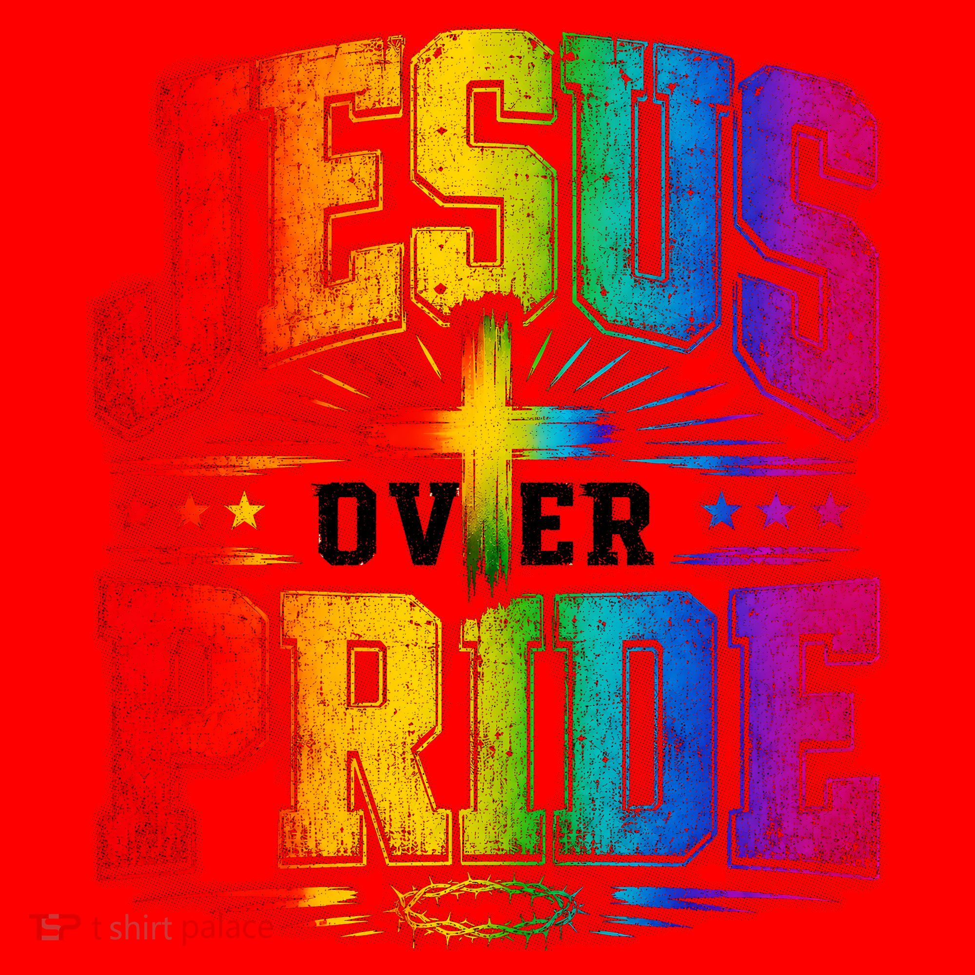 Jesus Over Pride Santa Hat