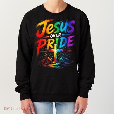 Jesus Over Pride Rainbow Cross Women's Sweatshirt