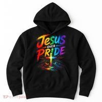 Jesus Over Pride Rainbow Cross Hoodie thumb 0