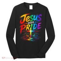 Jesus Over Pride Rainbow Cross Long Sleeve Shirt thumb 0