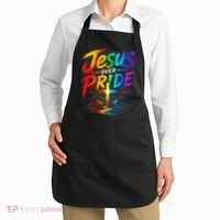 Jesus Over Pride Rainbow Cross Apron thumb 2