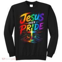 Jesus Over Pride Rainbow Cross Sweatshirt thumb 0