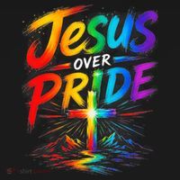 Jesus Over Pride Rainbow Cross Sweatshirt thumb 3