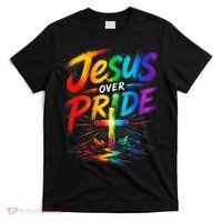 Jesus Over Pride Rainbow Cross T-Shirt thumb 0