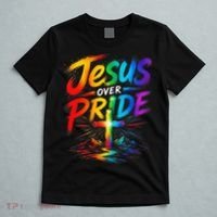 Jesus Over Pride Rainbow Cross T-Shirt thumb 5