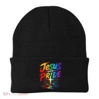 Jesus Over Pride Rainbow Cross Beanie thumb 0
