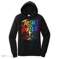 Jesus Over Pride Rainbow Cross Women's Hoodie thumb 0