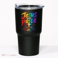 Jesus Over Pride Rainbow Cross Tumbler thumb 0
