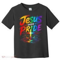 Jesus Over Pride Rainbow Cross Toddler T-Shirt thumb 0