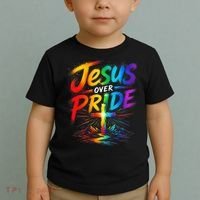 Jesus Over Pride Rainbow Cross Toddler T-Shirt thumb 2