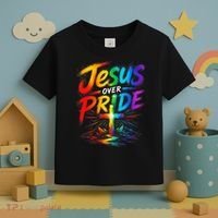 Jesus Over Pride Rainbow Cross Toddler T-Shirt thumb 3