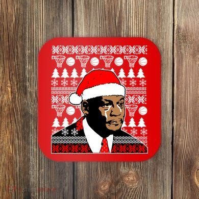 Jordan Crying Meme Ugly Christmas Sweater Design Coaster