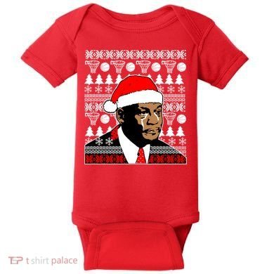 Jordan Crying Meme Ugly Christmas Sweater Design Baby Bodysuit