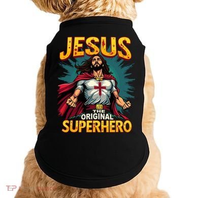 Jesus Original Superhero Comic Style Funny Christian Doggie Tank