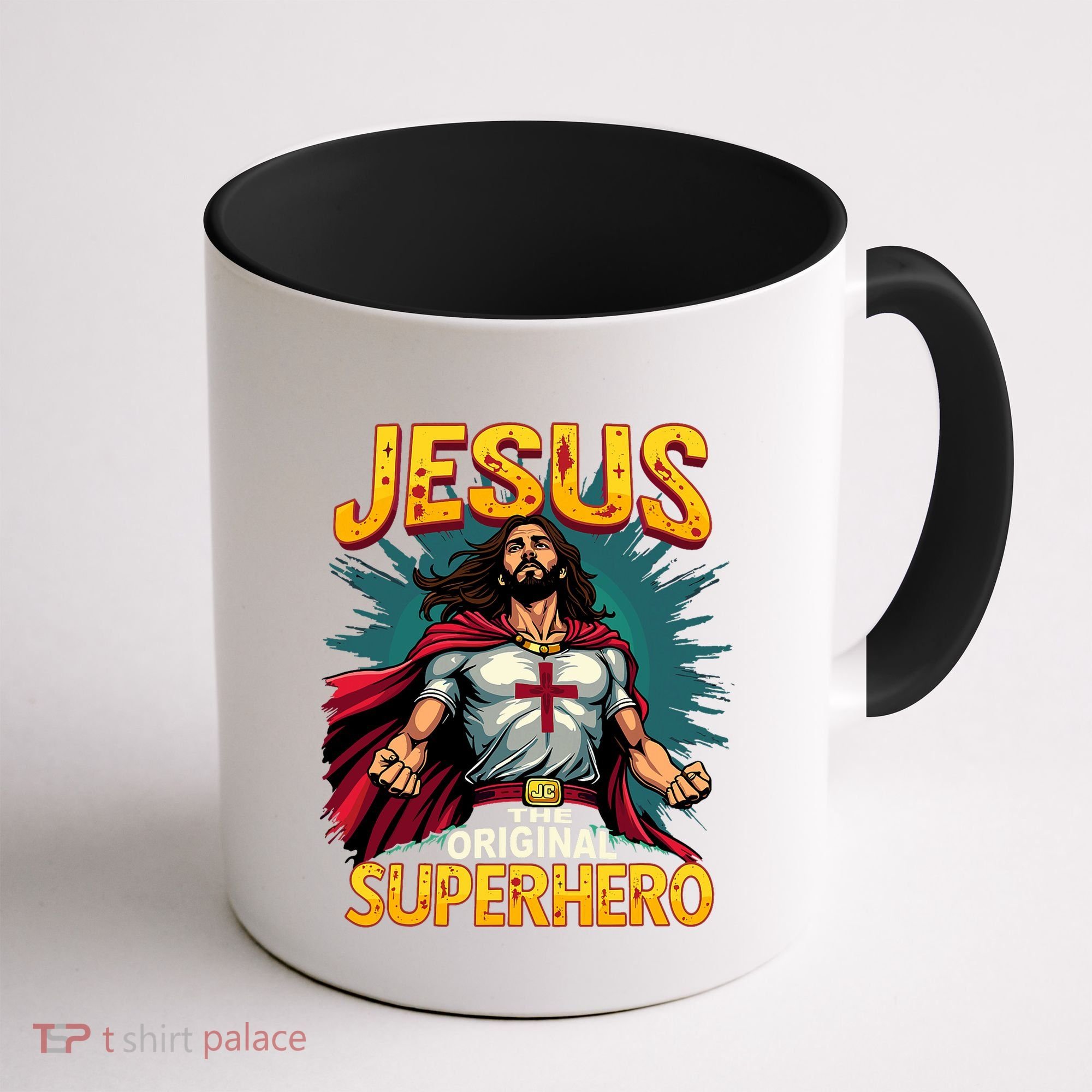 Jesus Original Superhero Comic Style Funny Christian Coffee Mug