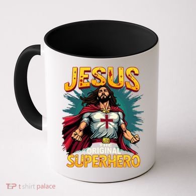 Jesus Original Superhero Comic Style Funny Christian Coffee Mug