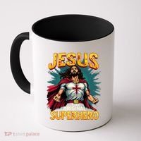 Jesus Original Superhero Comic Style Funny Christian Coffee Mug thumb 0