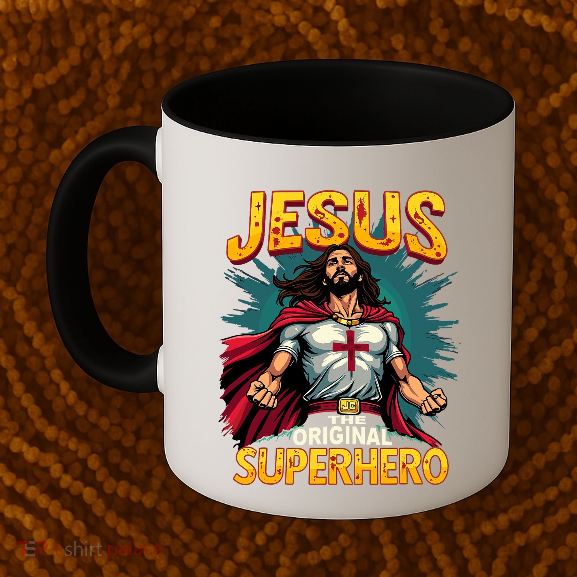 Jesus Original Superhero Comic Style Funny Christian Coffee Mug