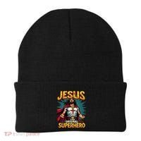 Jesus Original Superhero Comic Style Funny Christian Beanie thumb 0
