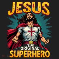 Jesus Original Superhero Comic Style Funny Christian Beanie thumb 2
