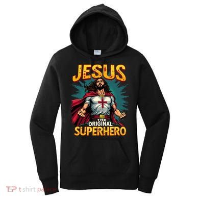 Jesus Original Superhero Comic Style Funny Christian Women's Hoodie