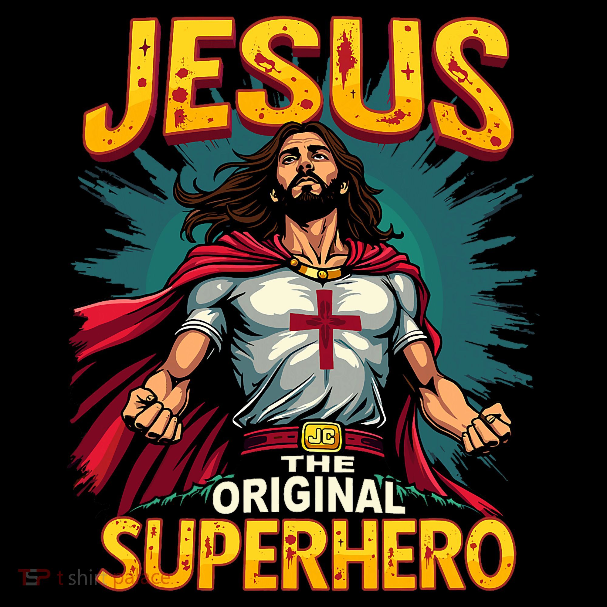 Jesus Original Superhero Comic Style Funny Christian Women's Hoodie