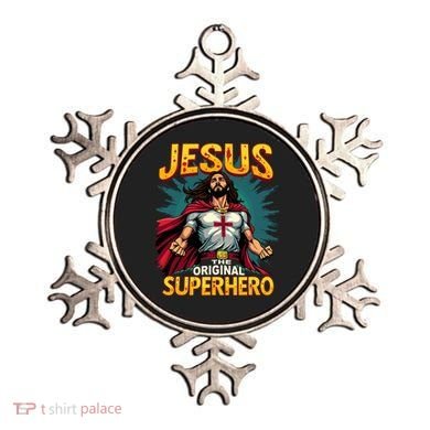 Jesus Original Superhero Comic Style Funny Christian Ornament