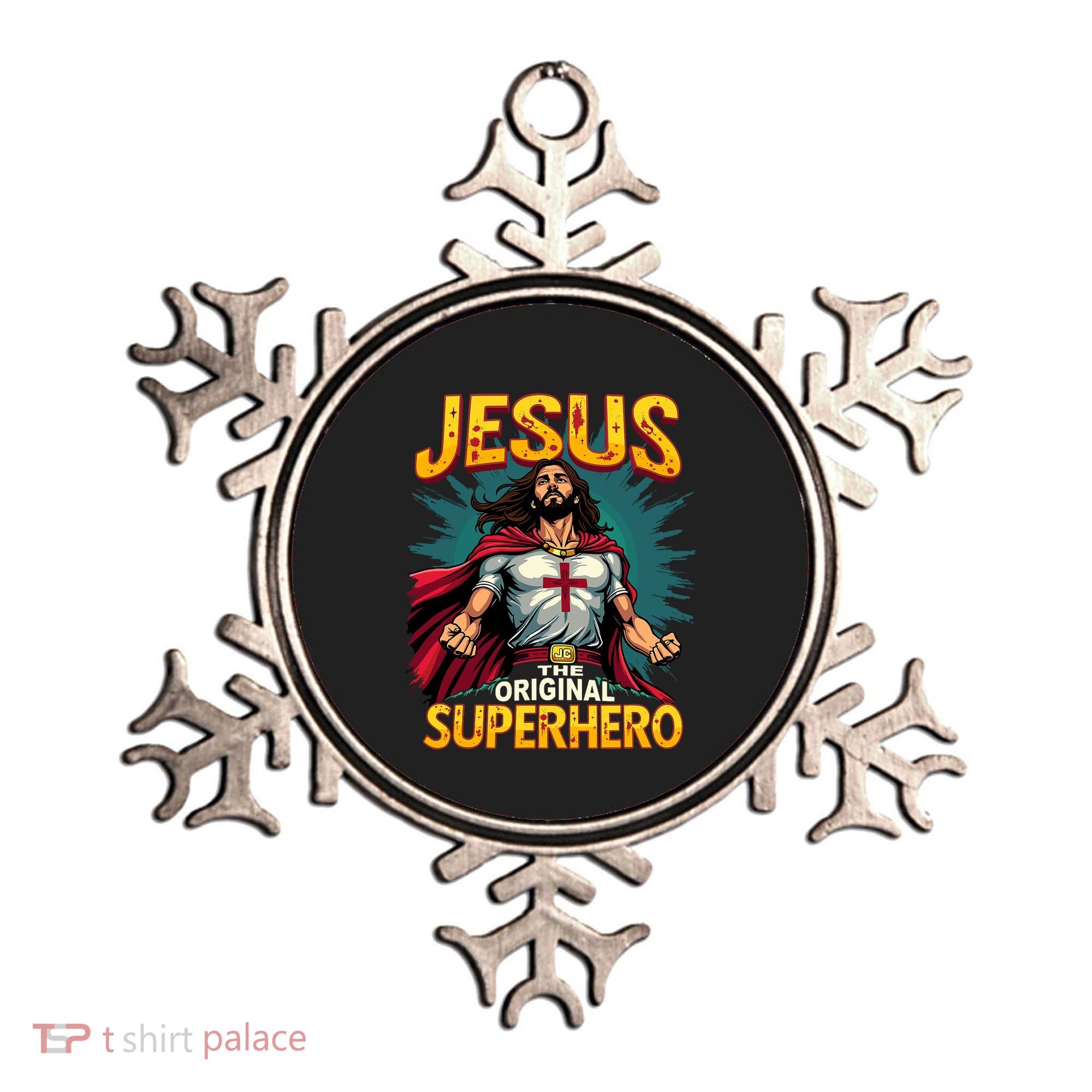 Jesus Original Superhero Comic Style Funny Christian Ornament