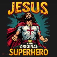 Jesus Original Superhero Comic Style Funny Christian Ornament thumb 1