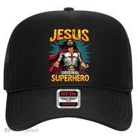 Jesus Original Superhero Comic Style Funny Christian Hat thumb 0