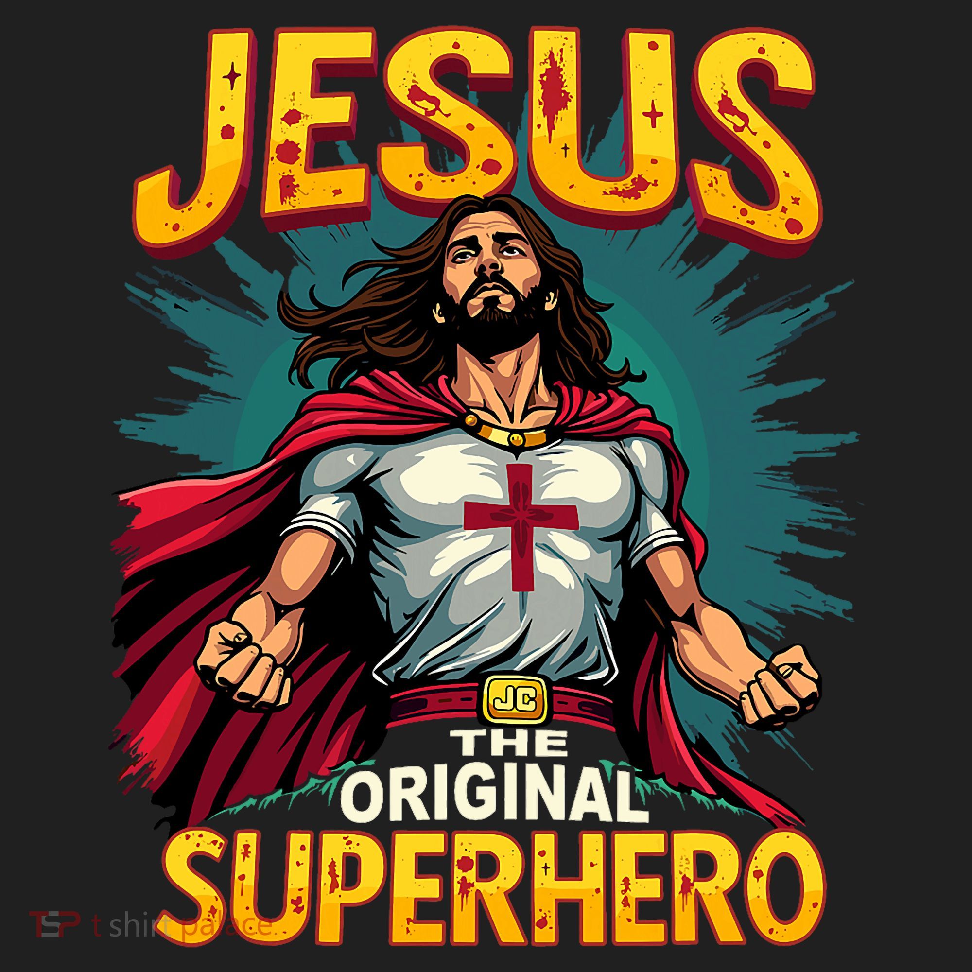 Jesus Original Superhero Comic Style Funny Christian Hat