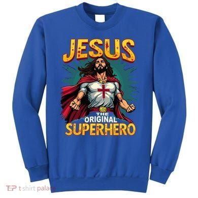 Jesus Original Superhero Comic Style Funny Christian Sweatshirt