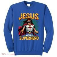 Jesus Original Superhero Comic Style Funny Christian Sweatshirt thumb 0