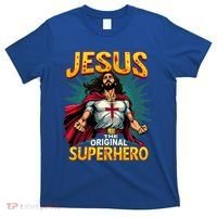 Jesus Original Superhero Comic Style Funny Christian T-Shirt thumb 0