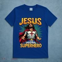 Jesus Original Superhero Comic Style Funny Christian T-Shirt thumb 5