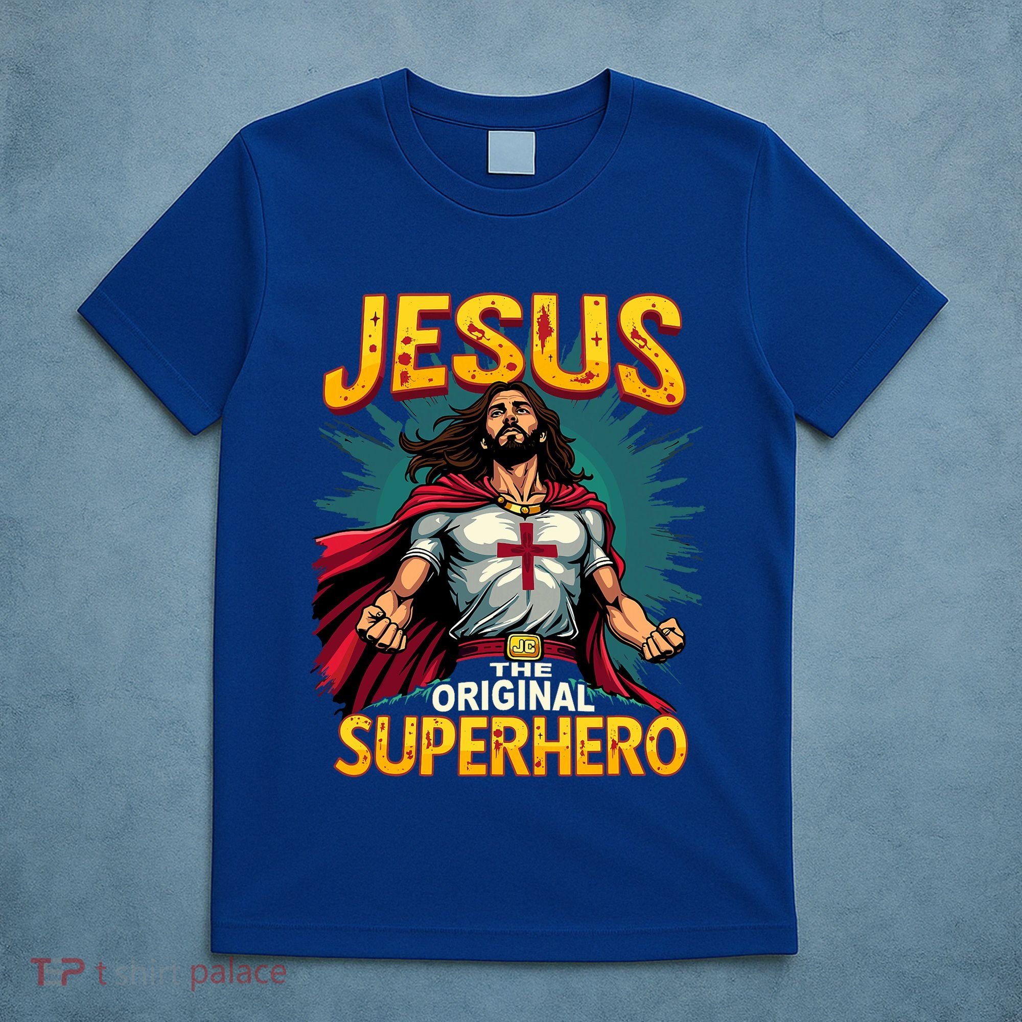 Jesus Original Superhero Comic Style Funny Christian T-Shirt